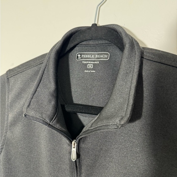 Pebble Beach Men's Performance 1/4 Zip‎ Pullover Golf Vest Medium Black - Picture 2 of 5